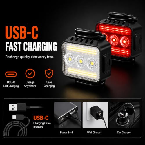Rechargeable Bike Light Set