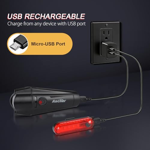 USB Rechargeable Bike Light Set
