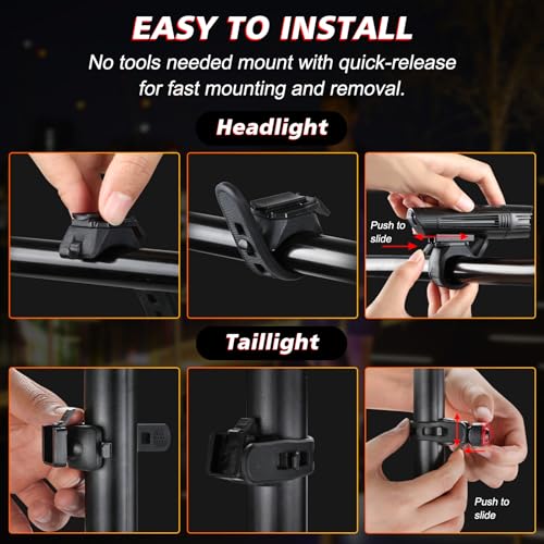 USB Rechargeable Bike Light Set