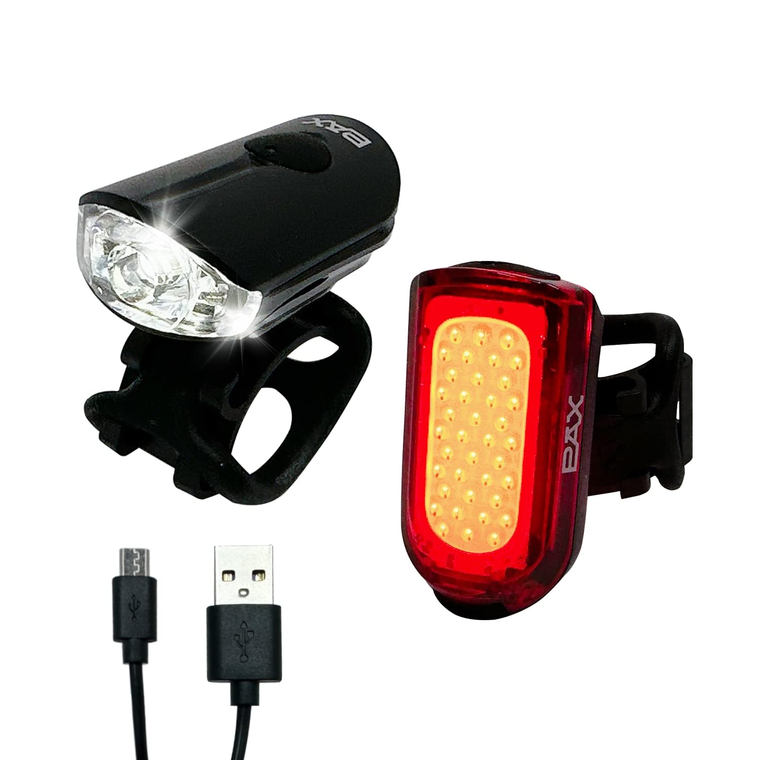 USB Rechargeable Bike Light Set