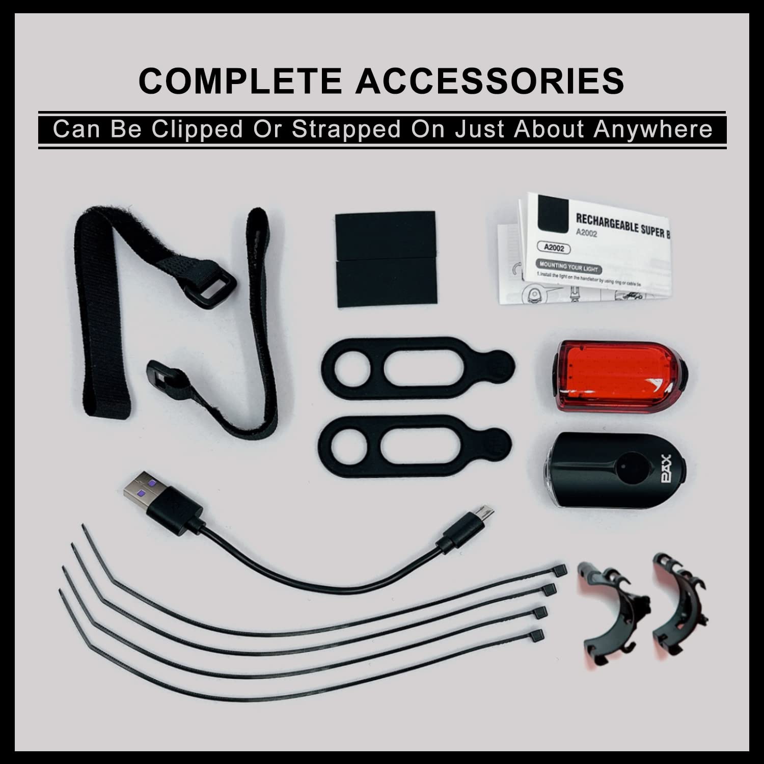 USB Rechargeable Bike Light Set