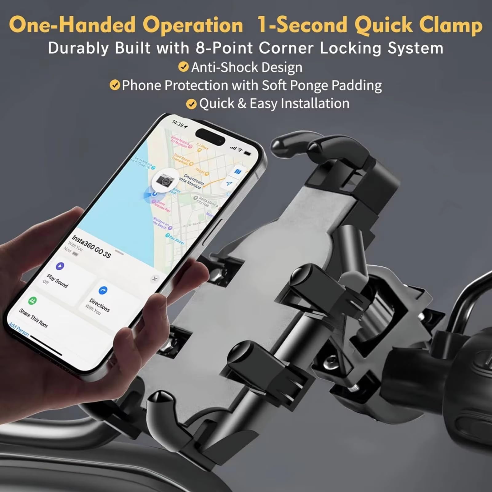 Yoclacr 8-Claw Bike Phone Mount for Indian Springfield
