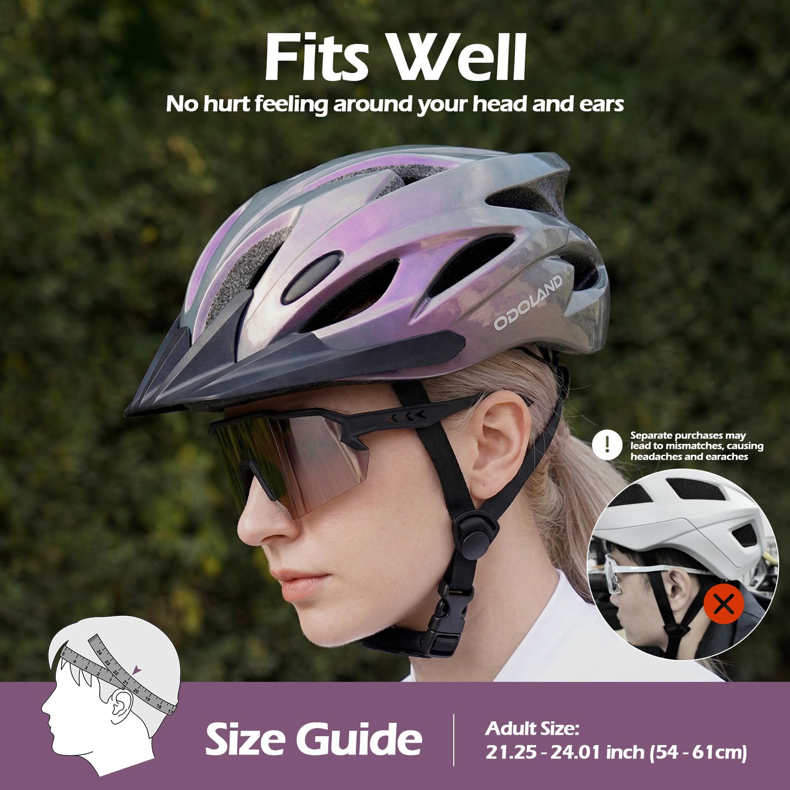 Cycling Helmet & Sunglasses Set