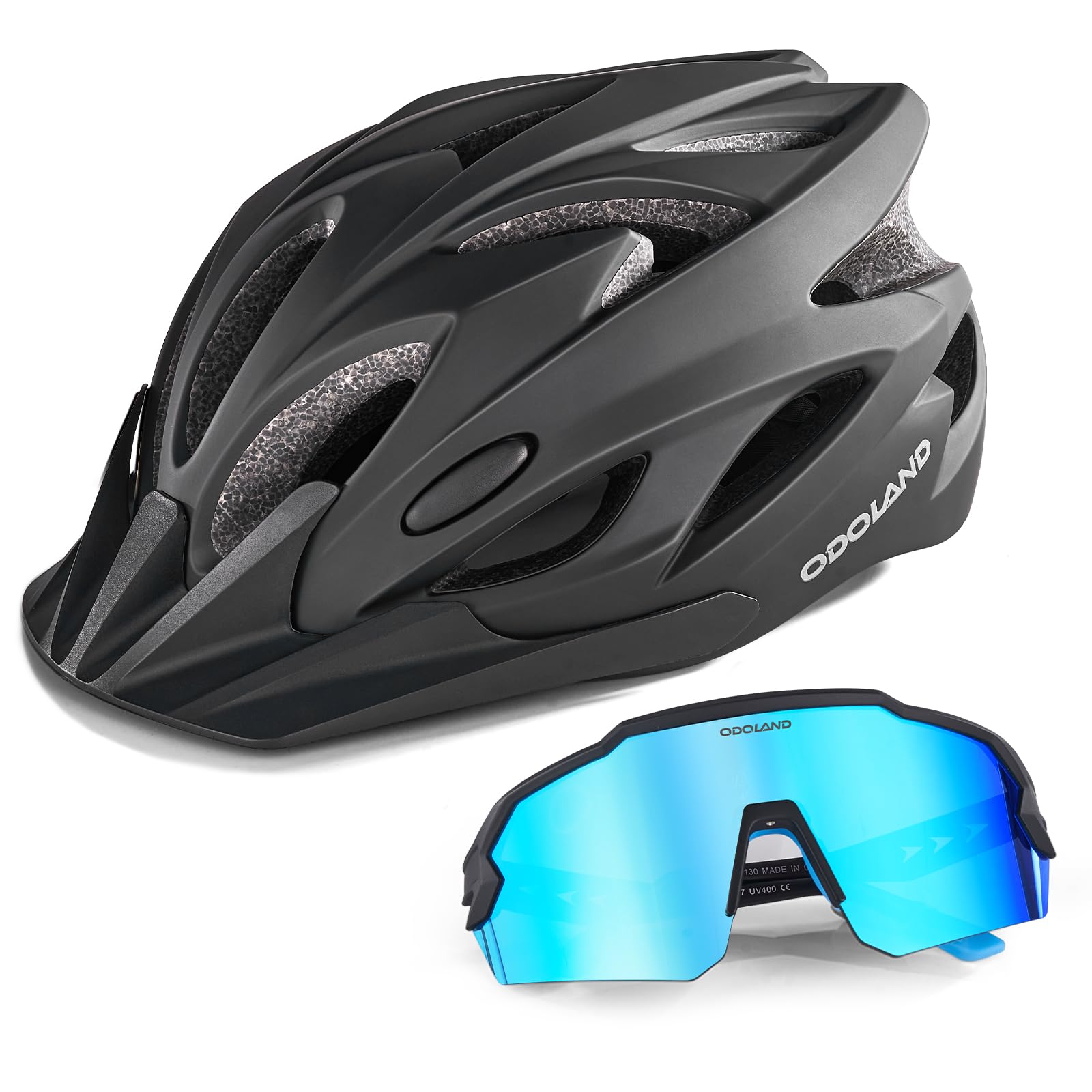 Cycling Helmet & Sunglasses Set