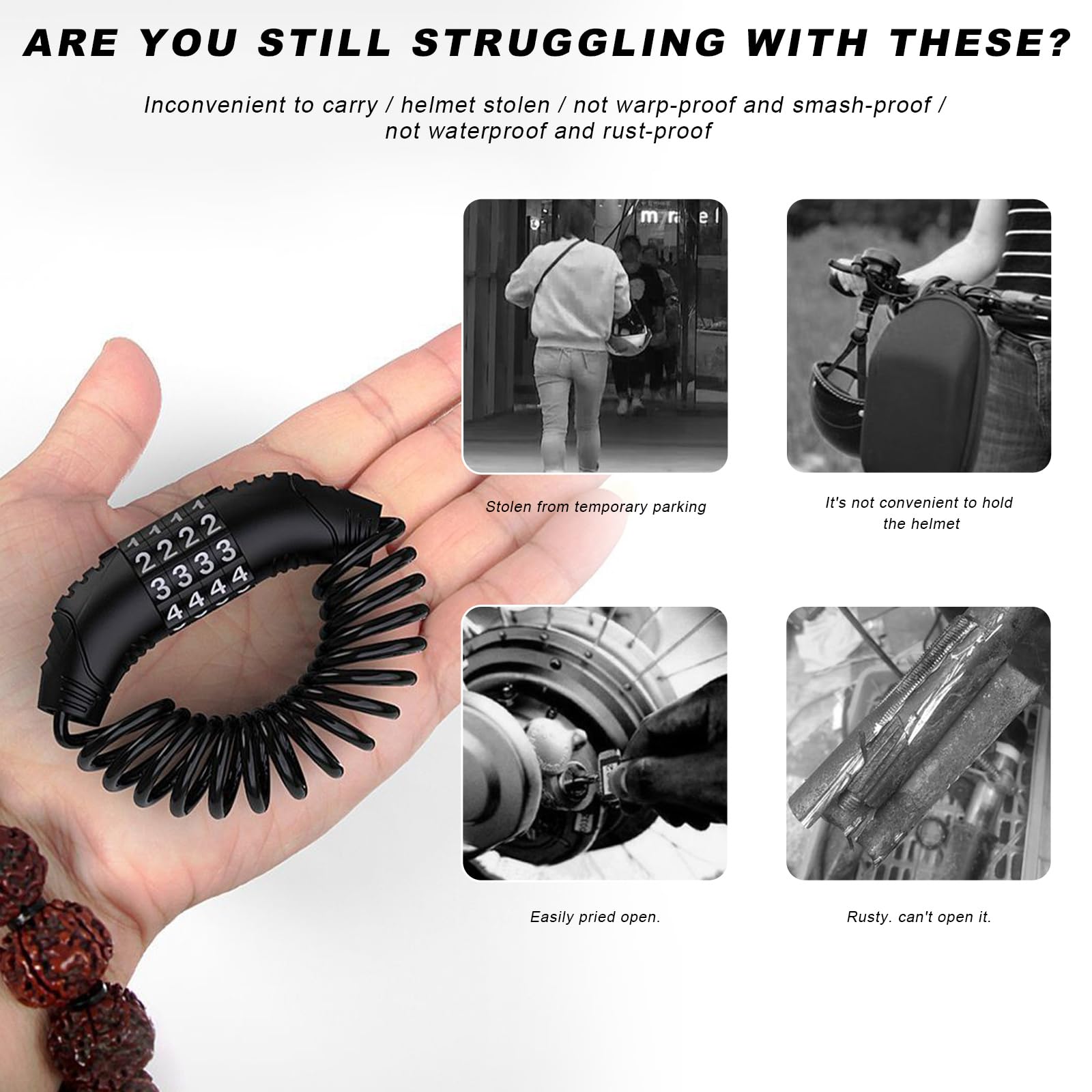 Retractable Helmet Cable Lock