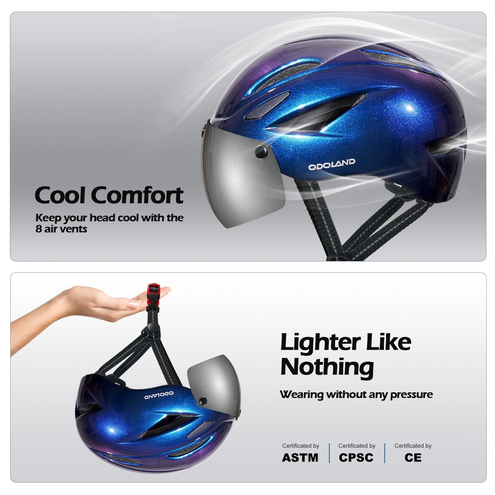 Bike Helmet with Magnetic Visor