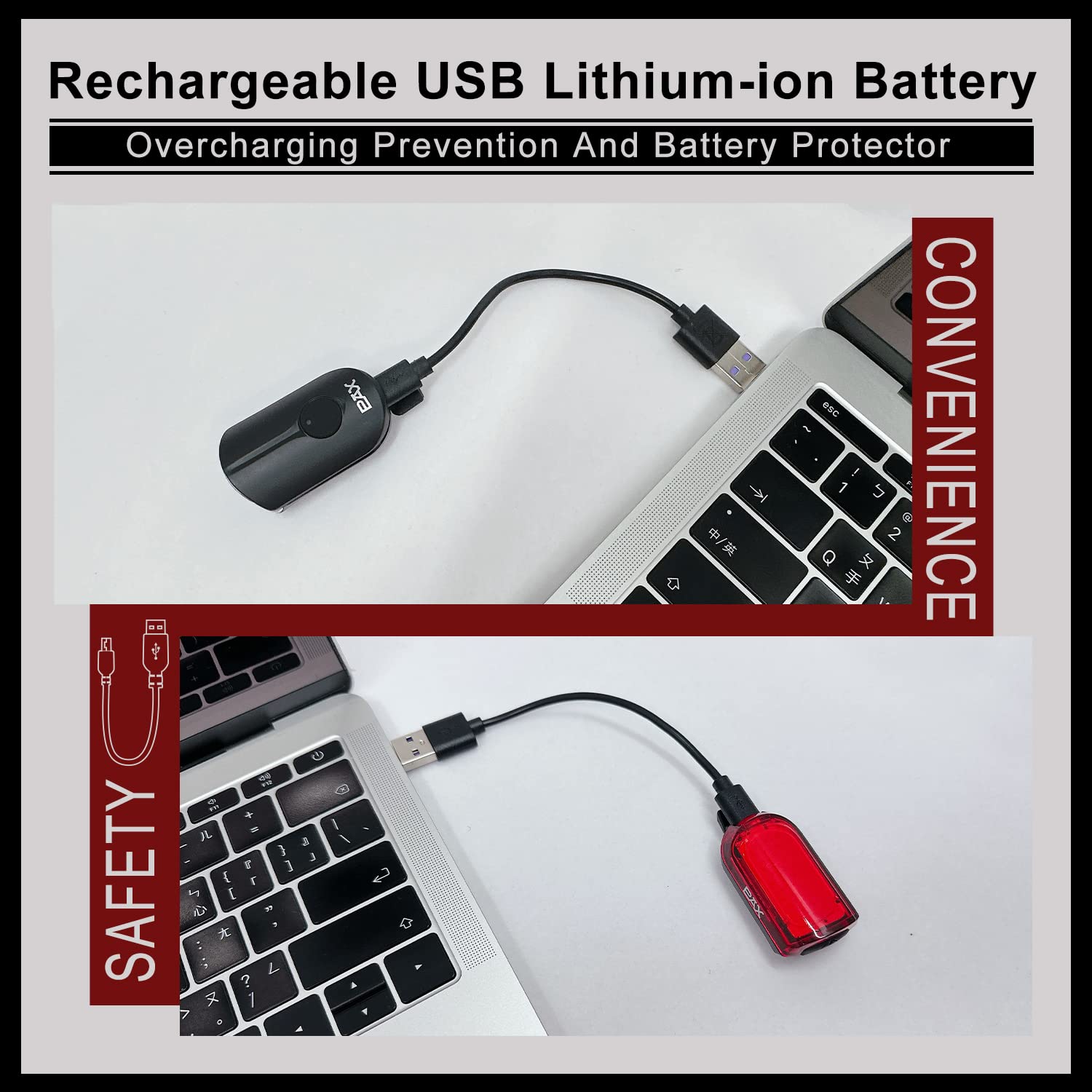 USB Rechargeable Bike Light Set