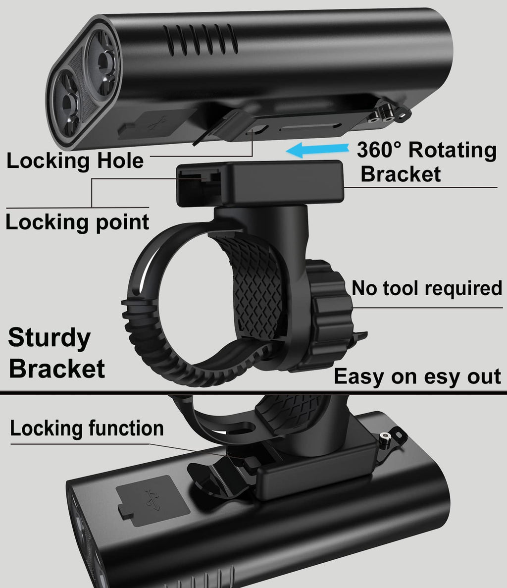 1200LM Rechargeable Bike Light Set