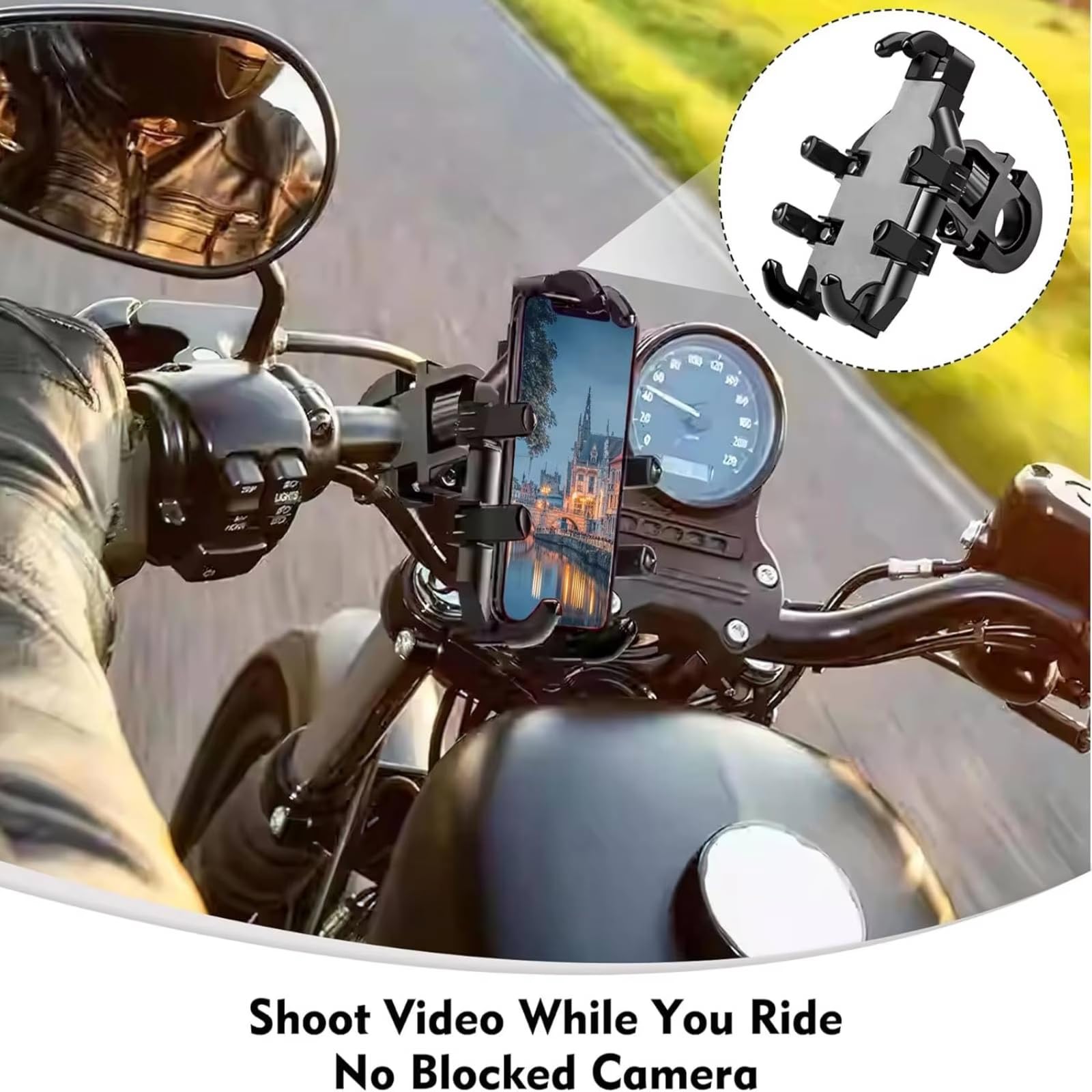 Yoclacr 8-Claw Bike Phone Mount for Indian Springfield