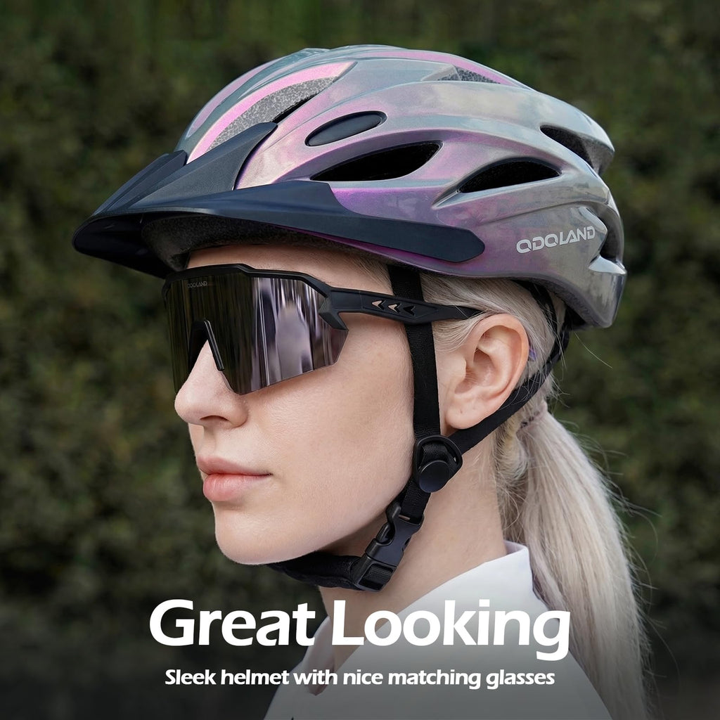 Cycling Helmet & Sunglasses Set