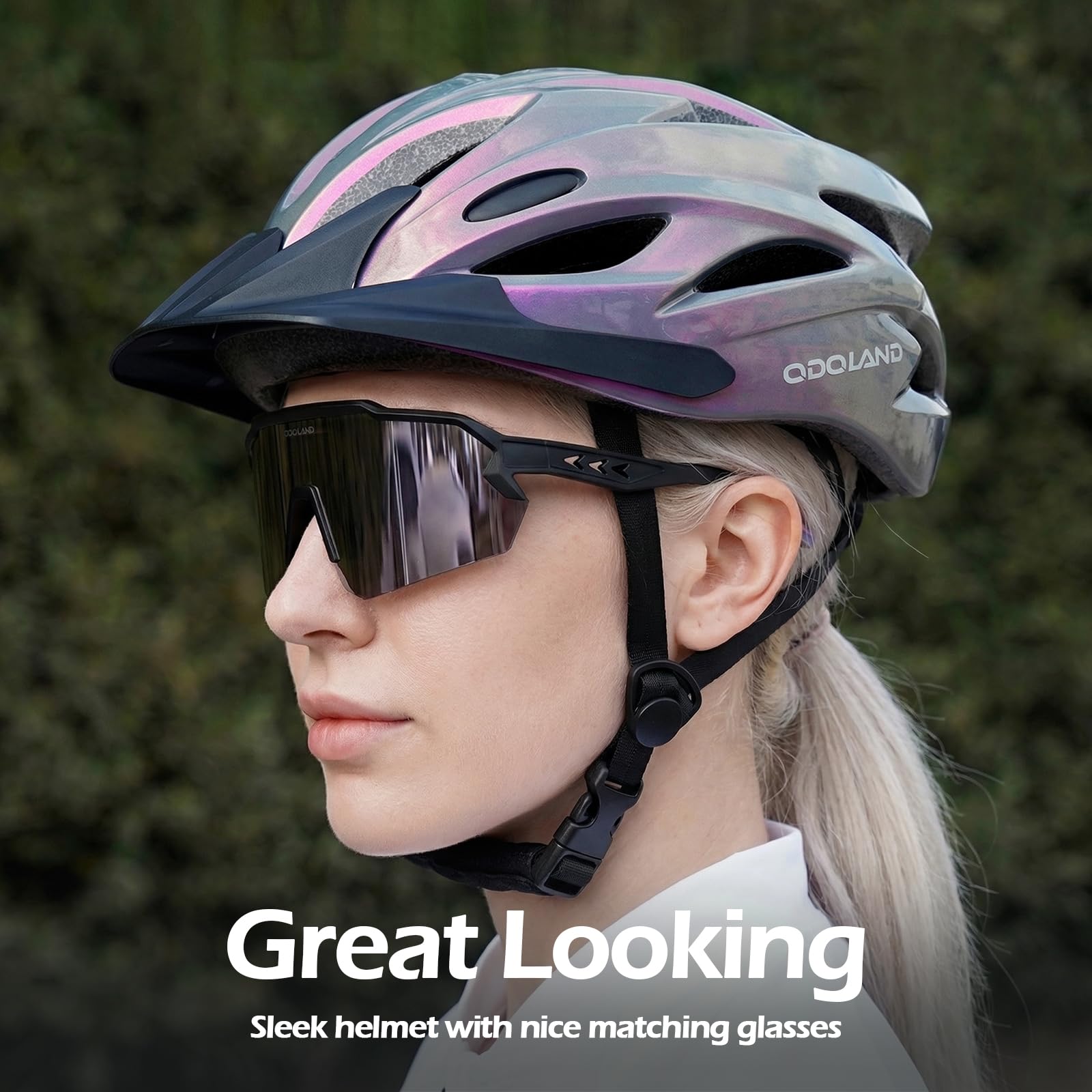 Cycling Helmet & Sunglasses Set