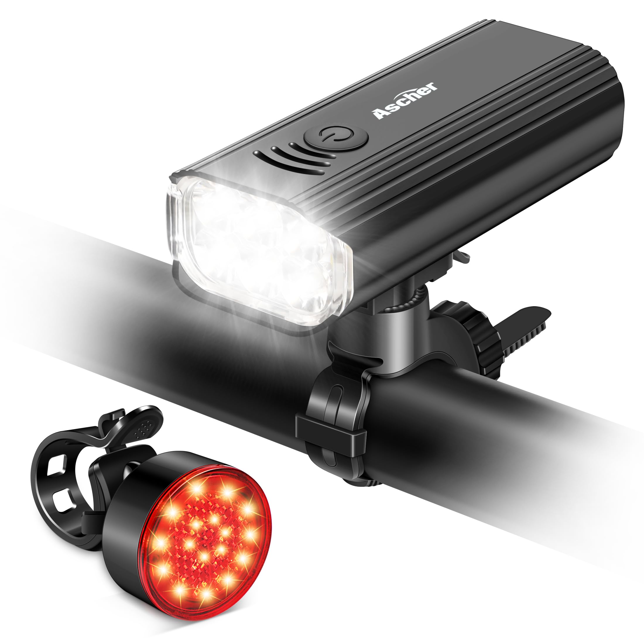 USB Rechargeable Bike Light Set