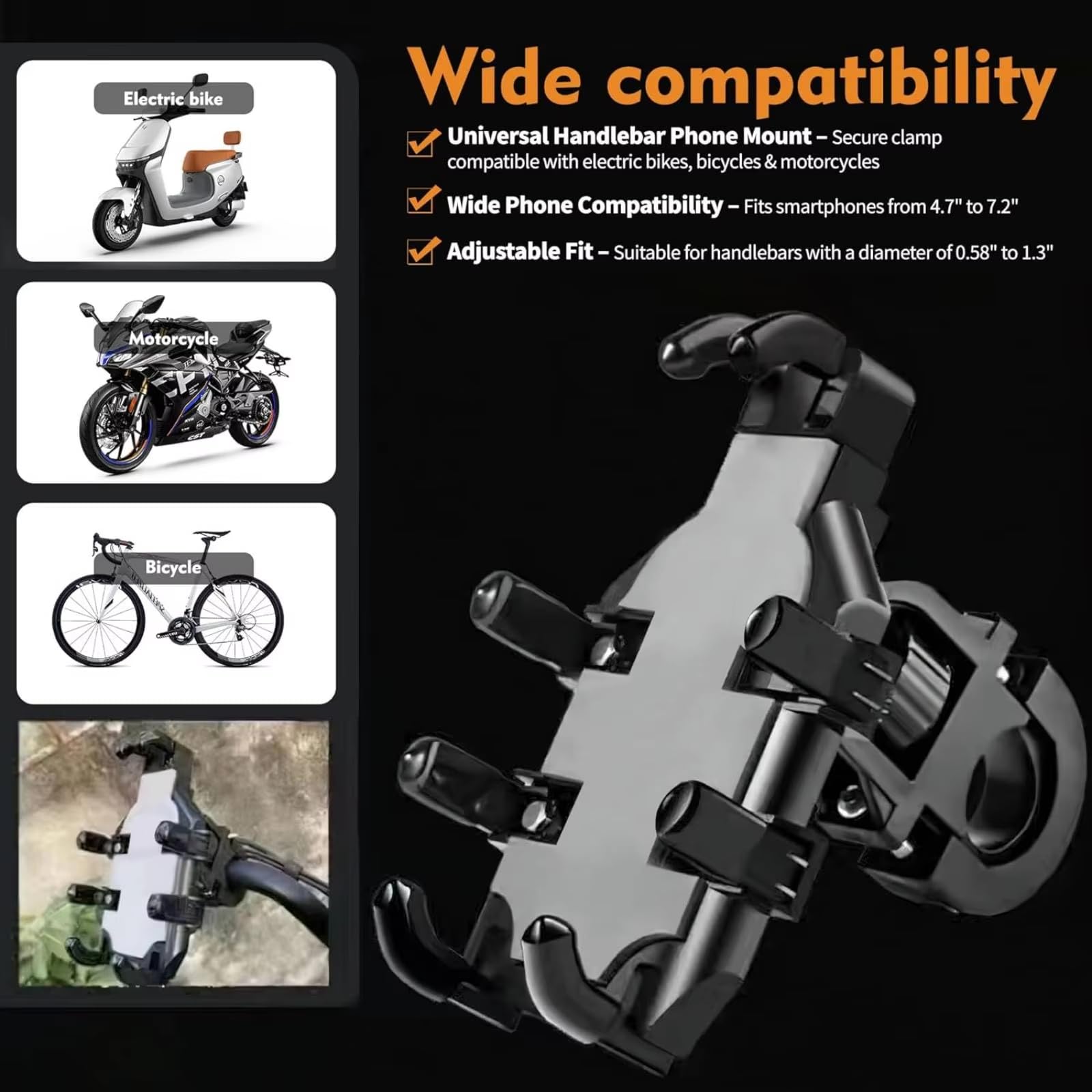 Yoclacr 8-Claw Bike Phone Mount for Indian Springfield
