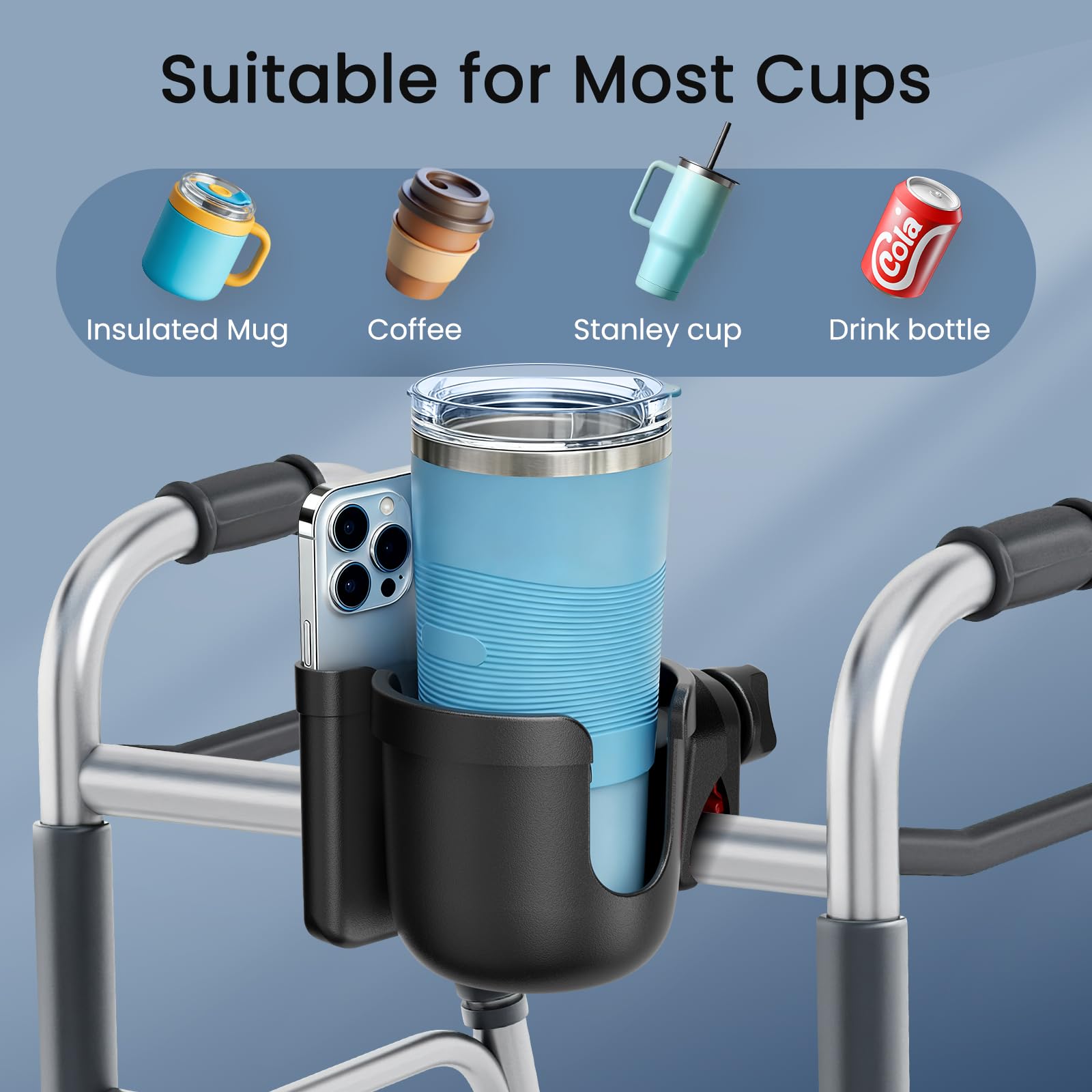 Cup Holder with Phone Mount