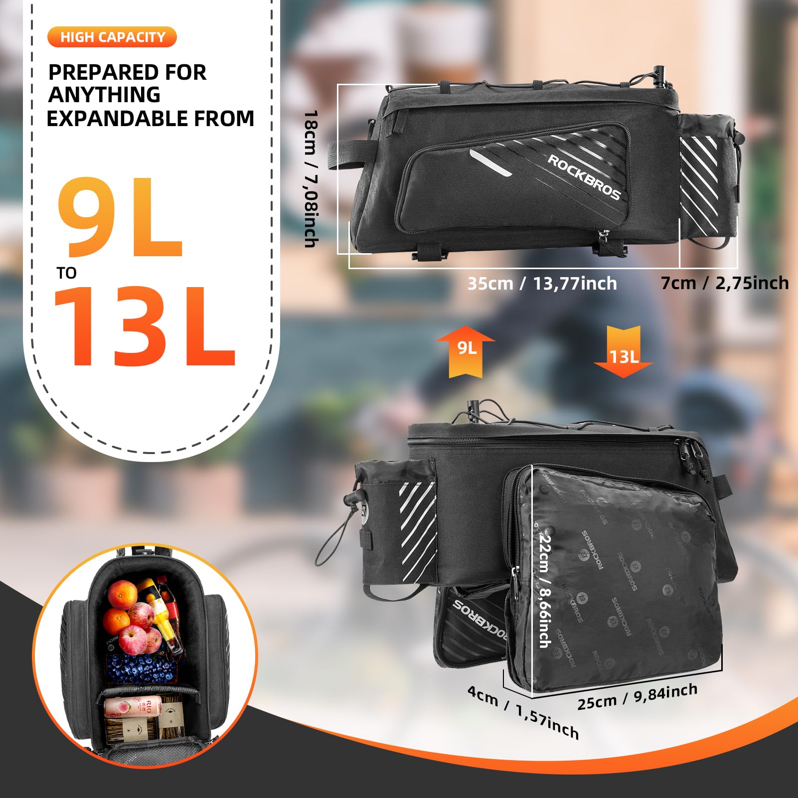 13L Bike Rack Bag