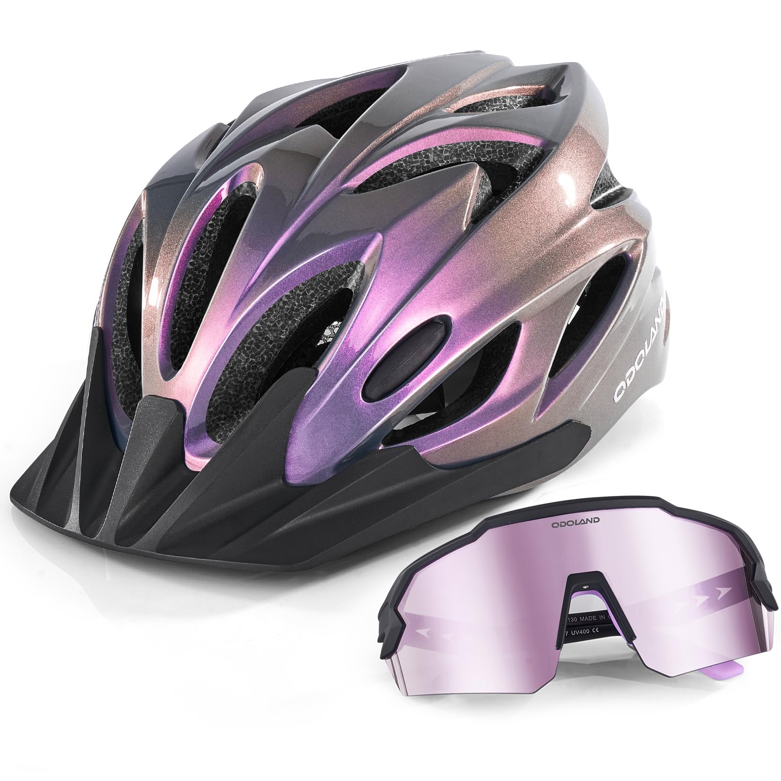 Cycling Helmet & Sunglasses Set