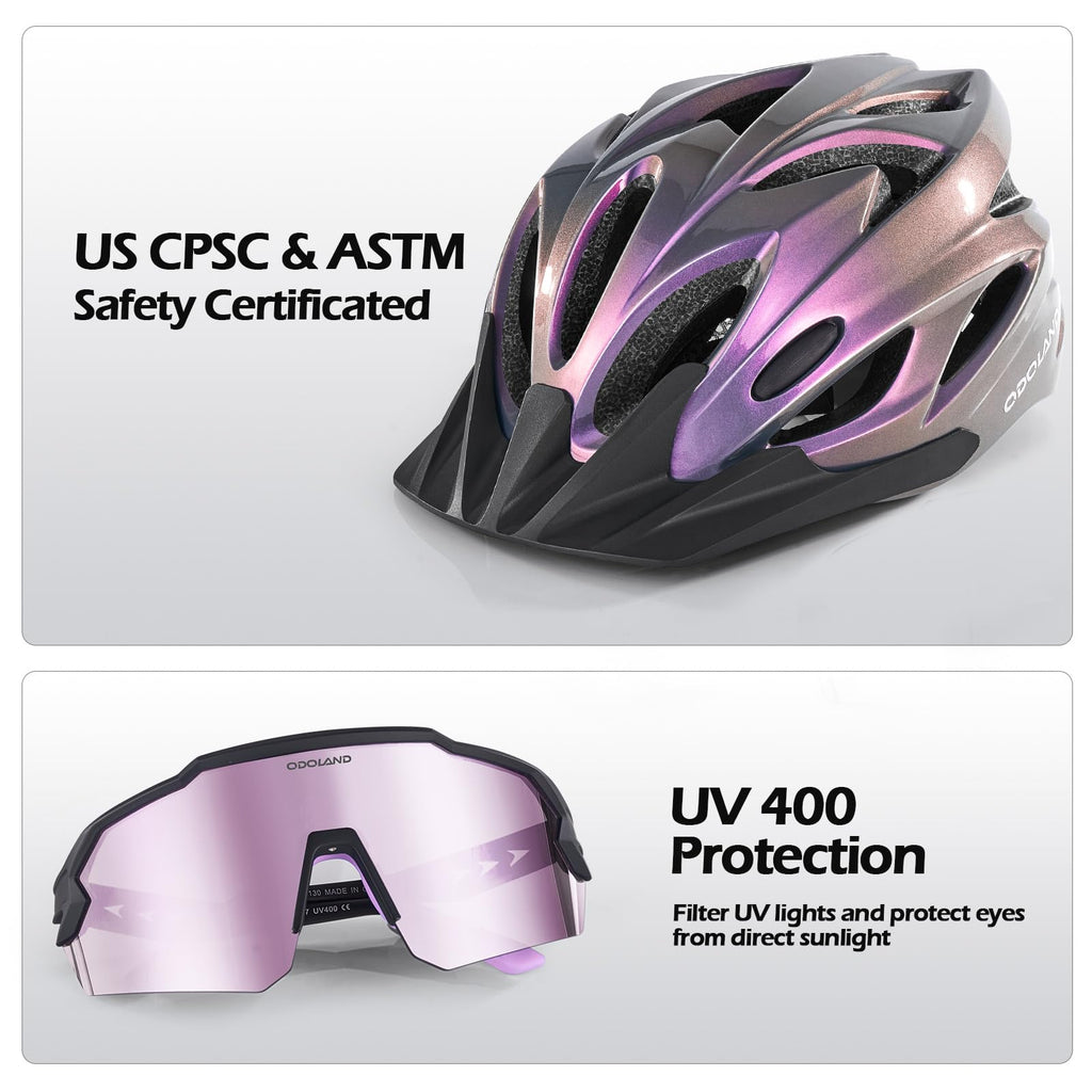 Cycling Helmet & Sunglasses Set