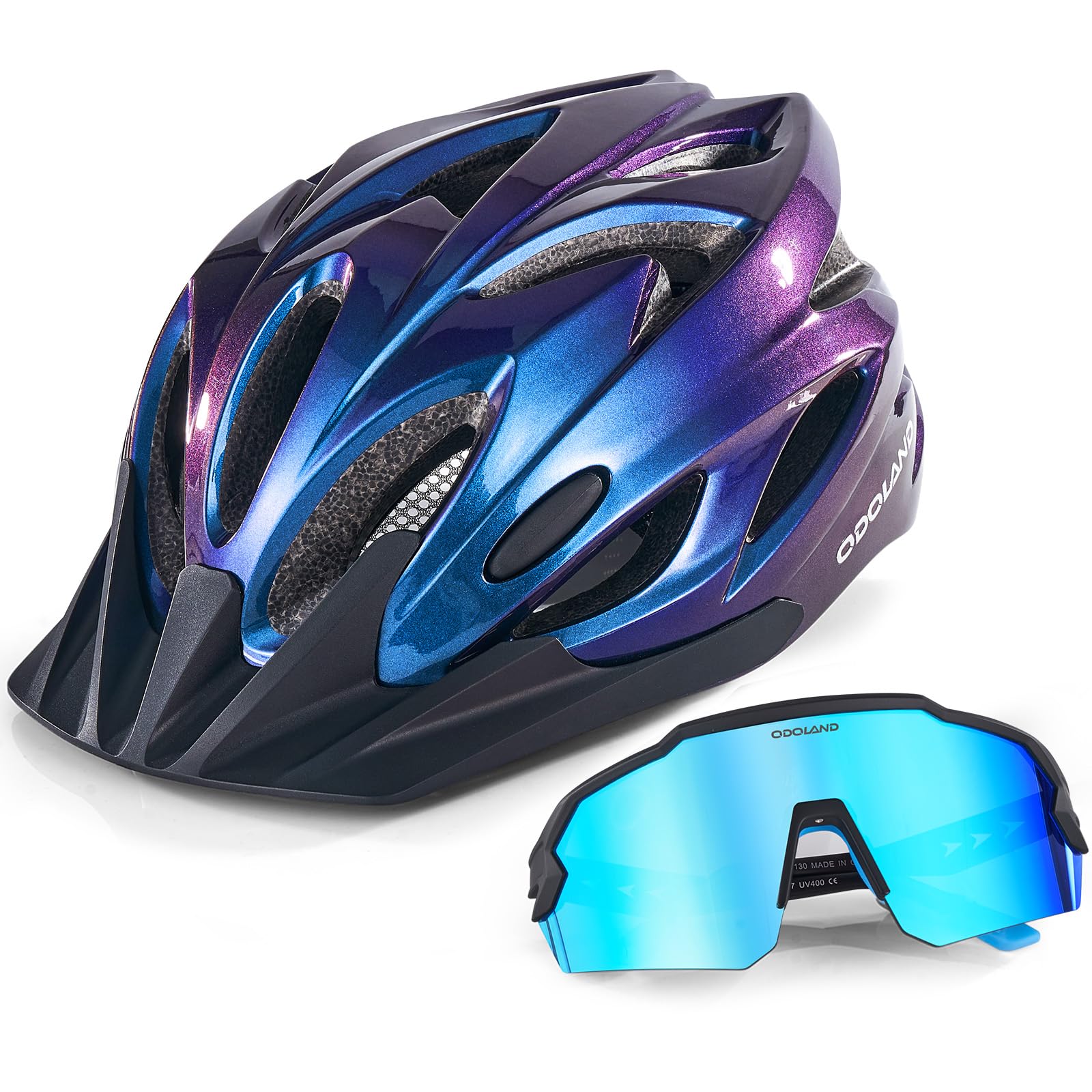 Cycling Helmet & Sunglasses Set