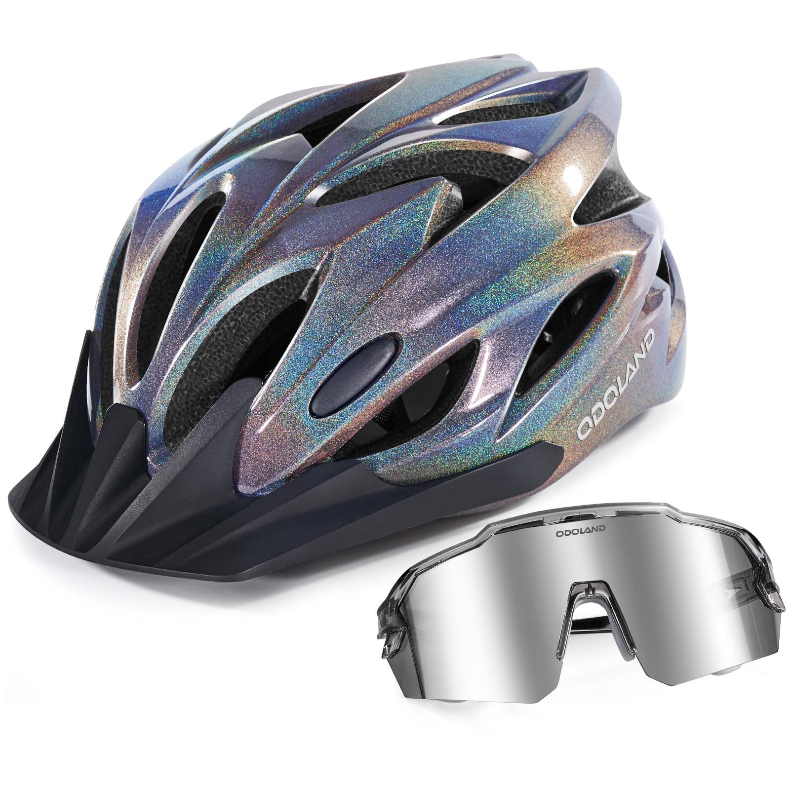 Cycling Helmet & Sunglasses Set