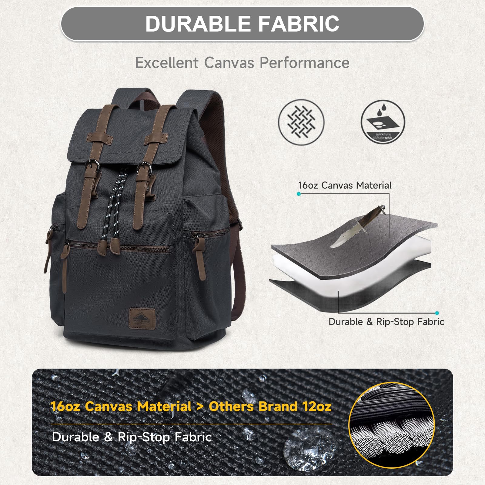 Vintage Canvas Laptop Backpack